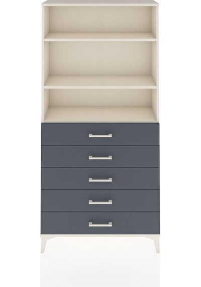 Arges Dolap 3 Raflı 5 Çekmeceli 88x30x182 Aytaşı-antrasit Aytaşı