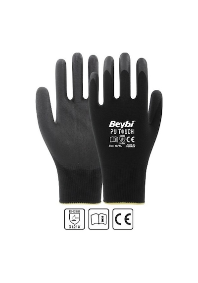 Beybi Pu Touch Aşınma Ve Kesilmeye Dirençli Eldiven 9 L 3 Çift