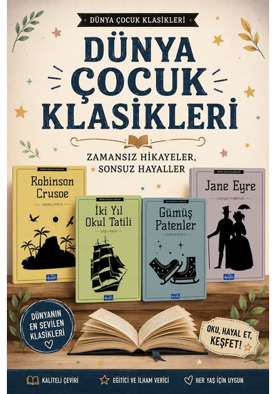 4 Kitaplı Dünya Çocuk Klasikleri Seti - 4. 5. 6. 7. Ve 8. Sınıflar İçin Öğretmen Tavsiyeli Okumayı Sevdiren-11