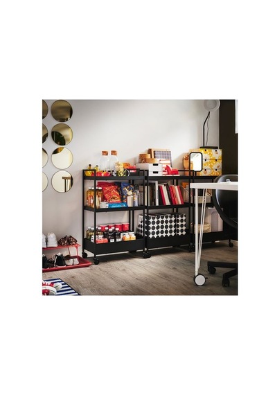 Ikea Nıssafors Servis Arabası, Siyah, 50,5x30x83 Cm