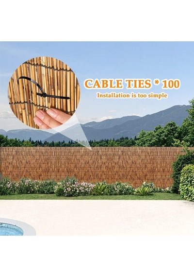 Dış Mekan Bambu Çit - Yükseklik 50-160 Cm - Veranda, Balkon, Veranda Ve Havuz İçin Dekoratif Çit - Bahçe Gizlilik