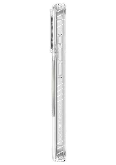 Apple Uyumlu iPhone 17 Pro  Kılıf M-safeli Airbag Standlı Amazingthing Titan Pro Magspin Kapak Şeffaf Şeffaf