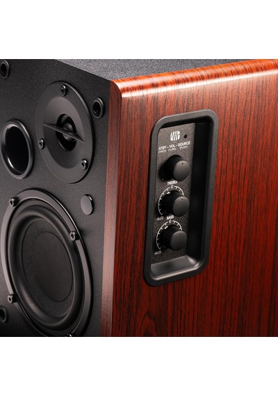 Eris Accent - Aktif Kitaplık Hoparlör Çift 4 İnç Woofer, 1 İnç İpek Kubbe Tweeter, 60w Class D, Trs/rca/aux