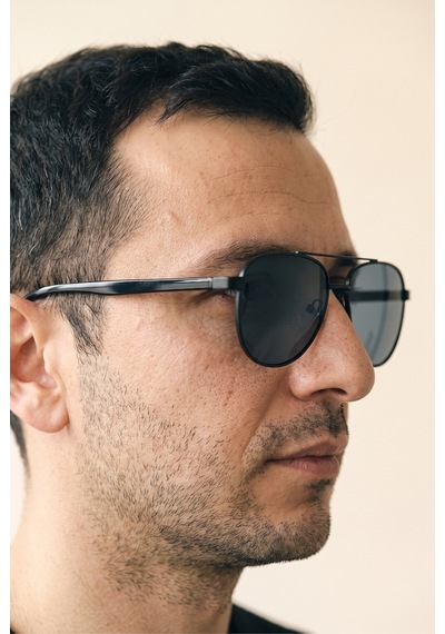 Erkek Uv 400 Koruma Polarize Metal Çerçeve Siyah Erkek Güneş Gözlüğü