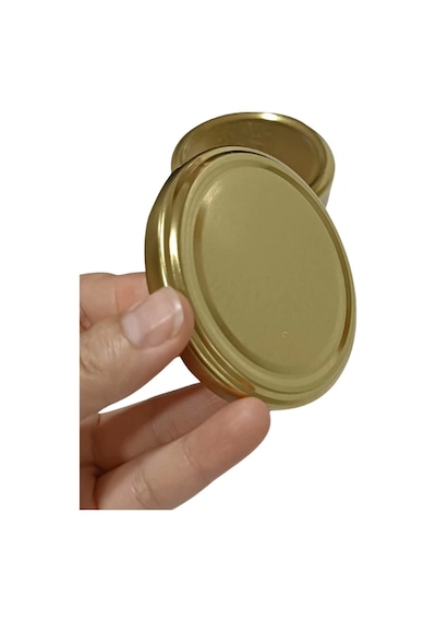Konserve Kavanoz Kapağı 100 Adet 82mm Altın Kapak Çok Renkli
