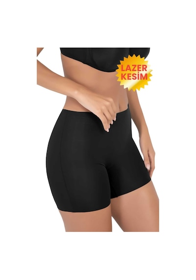 Uniquetrenders Kadın Lazer Kesim Ve Toparlayıcı Yüksek Bel Boxer Korse 2'li Set Siyah - Ten Rengi
