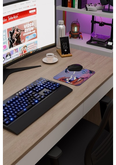 Omori Kaymaz Dikişli Kauçuk Oyuncu Mousepad V4 - 22x18 Gaming Mouse Pad Fare Altlığı