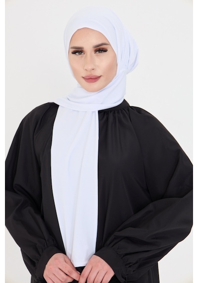 Hürrem Bone Beyaz Pratik Hazır Geçmeli Tesettür Bone Sandy Boyunluklu Çıtçıtlı 2505 42 Beyaz