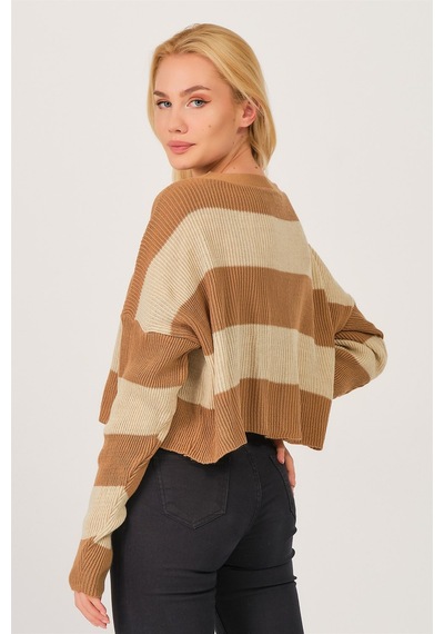 Z3008 Dewberry Bayan Hırka-koyu Camel Koyu Camel