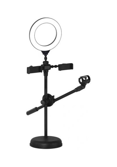 Fuchsia Dual Small Light Işıklı Telefon Tutucu 9Cm Ring Light