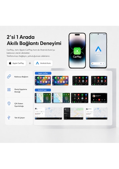 Kablosuz Car Play Adaptörü İos Ve Android Cihazlar Için, Wireless Carplay Çevirici Diğer