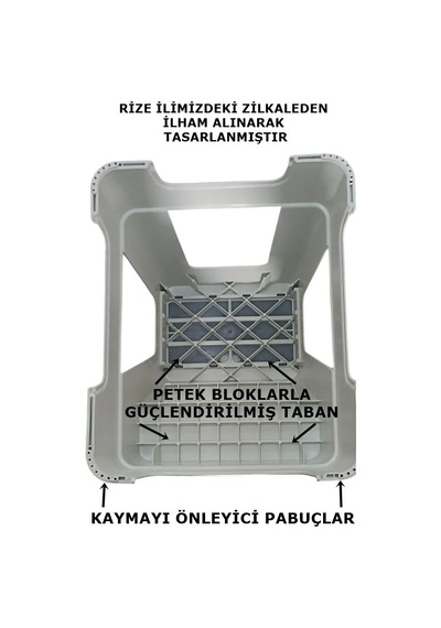 Çelik Ayna Zilkale Büyük Boy Çift Katlı Basamak Çok Amaçlı Dayanıklı Tabure Beyaz+ Pembe-254 Beyaz