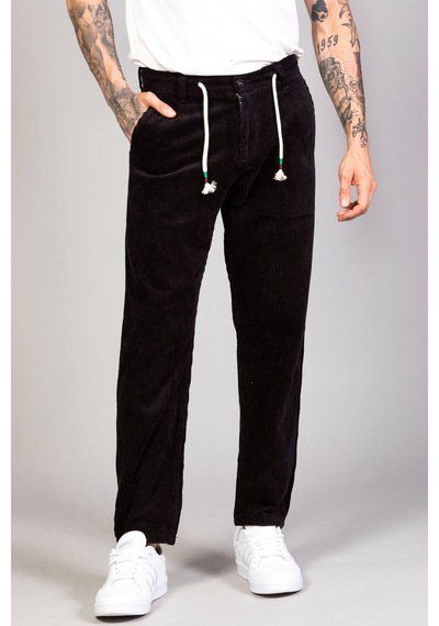 Little Cup Jeans Co Erkek Siyah Baggy Fit Rahat Kalıp Kadife Pantolon