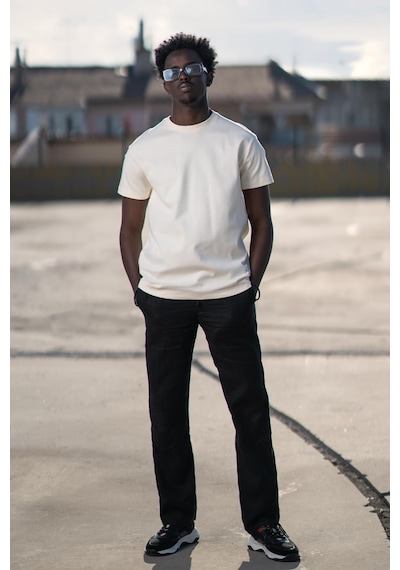 Bisiklet Yaka  Basic Oversize Geniş Model T-shirt 001