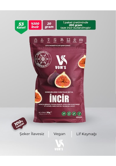 Voms Dondurularak Kurutulmuş Meyve Cipsi - 5'li Tanışma Paketi 5x20 Gr 20 G