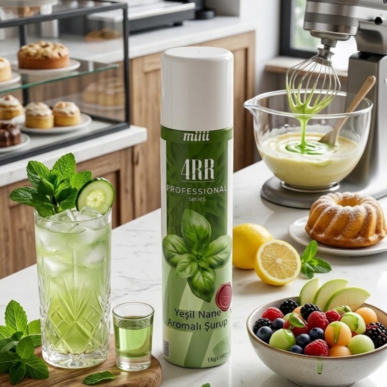 4rr Yeşil Nane Aromalı Kahve & Tropikal İçecek & Kokteyl Şurubu 750 Ml Çekirdek