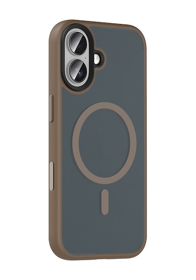Apple Uyumlu iPhone 17 Kılıf Mat Arka Yüzey Wireless Şarj Özellikli Zore Flet M-safe Kapak Desert Titanyum