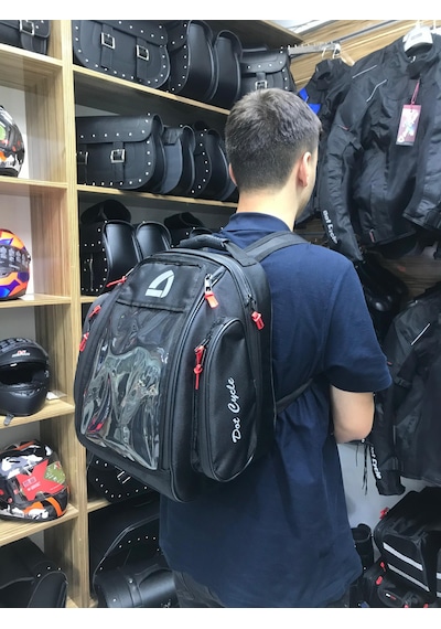 Motosiklet Körüklü Depo Üstü Ve Sırt Çantası / Kask Çantası