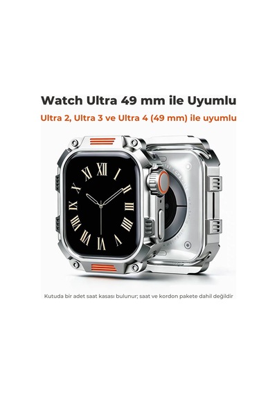 Watch Ultra 49 Mm İle Uyumlu Metal Saat Koruyucu Kılıf Zırh Tasarım Kasa