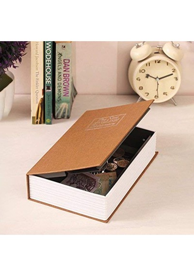 Kitap Şeklinde Gold Büyük Boy Gizli Güvenlik Kitap Görünümlü Hazi