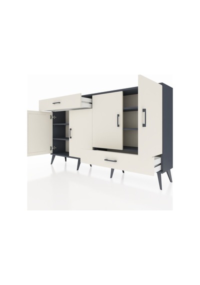 Arges Konsol 5 Raflı 2 Çekmeceli 4 Kapaklı 176x30x99 Antrasit-ayt Antrasit-aytaşı Arges Konsol 5 Raflı 2 Çekmeceli 4 Kapaklı 176x30x99 Antrasit-ayt Antrasit-aytaşı
