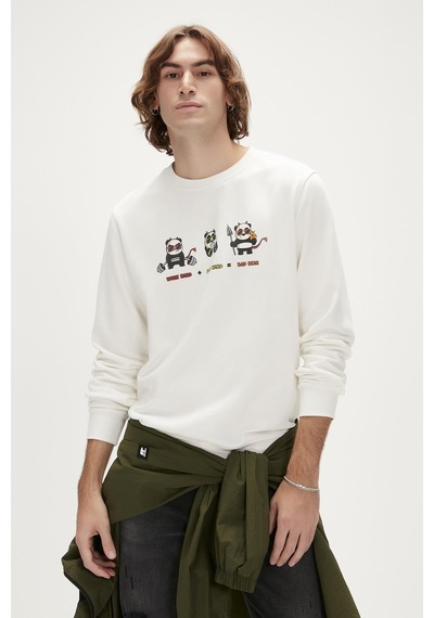 Bad Bear Play Hard Crewneck Beyaz Seatshırt Erkek 23.02.12.018 001