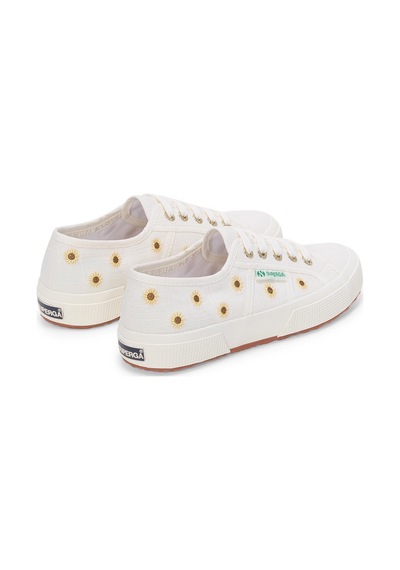 Superga 2750 Embroidery Linen Sunflower Kadın Beyaz Bileksiz Sneaker Beyaz-168