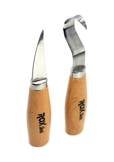Rox Wood 4505 Ahşap Kaşık Kuksa Oyma Bıçak Seti 2  Parça