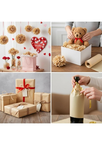 Kraft Pelur Kağıt - Hediye Ve Çiçek Paketleme Kağıdı, 25 Li Paket, 50x70 Cm