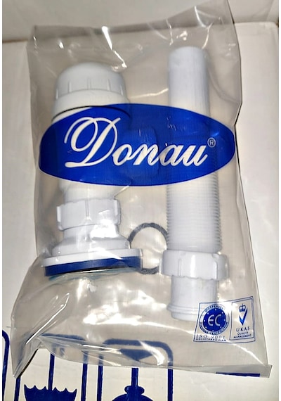 Donau Taslı Körüklü Lavabo-evye Sifonu-paslanmaz Vida Ve Süzgeçli