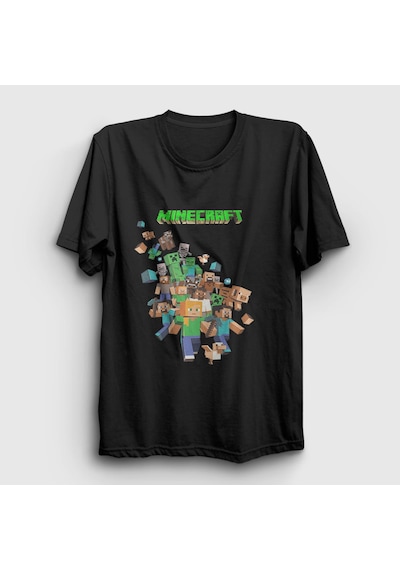 Presmono Unisex All Minecraft T-shirt Siyah