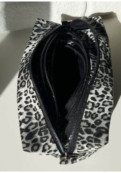 Meryy Collection Gri Leopar Organizer Çanta / Ekstra Boy