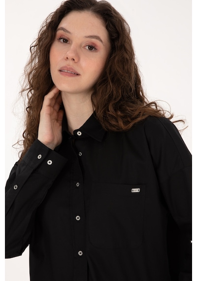 U.s. Polo Assn. Kadın Siyah Gömlek Desenli 50316377-vr046 Siyah