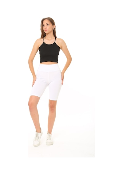 Rooted-kadın Ip Askılı Crop Top Kaşkorse Fitilli Kumaş Siyah