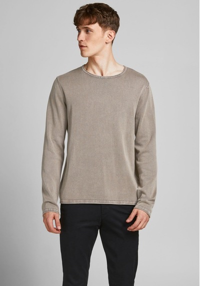 Jack & Jones Soluk Efektli Kazak-leo 12174001 Crockery Krem