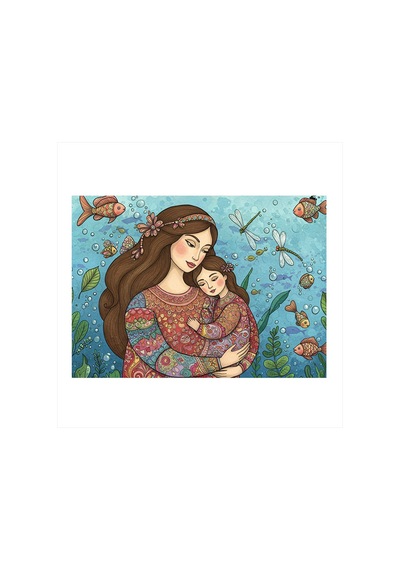 Doğada Anne Ve Çocuk Modern Mdf Tablo