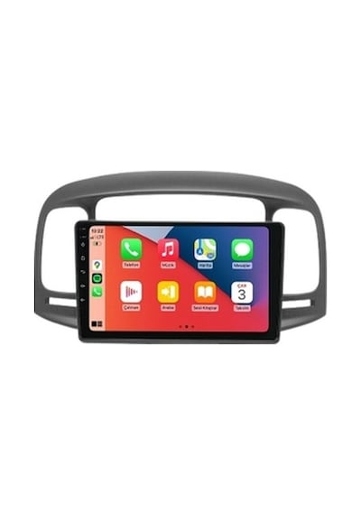 Hyundai Accent Era Siyah 2006-2012 8gb Ram 64gb Hafıza 8 Çekirdek Carplay Kamera Android Multimedya 9"