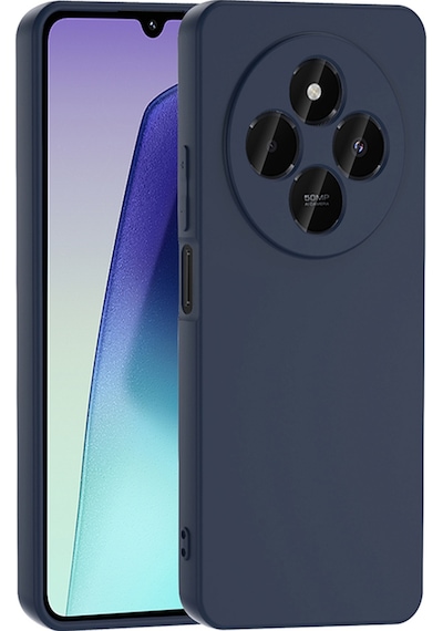 Fibaks Redmi 14c Uyumlu Kılıf Kadife Lansman Soft Yumuşak Liquid Silikon Kamera Korumalı Kapak Lacivert