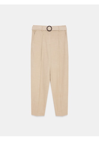 Dilvin 72735 Kemerli Pensli Pantolon-camel