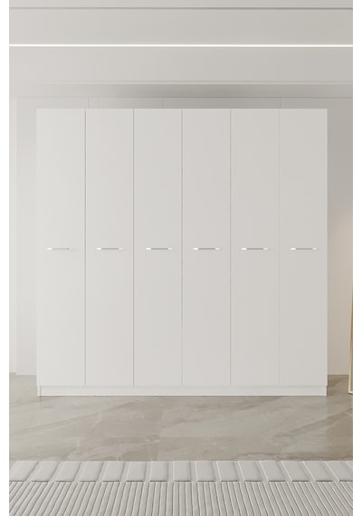Aeka Ae-2190 Hisar 6 Kapaklı Çok Bölmeli Askılı Ve Raflı Geniş Hacimli Gardırop 210x210 Cm Beyaz Aeka Ae-2190 Hisar 6 Kapaklı Çok Bölmeli Askılı Ve Raflı Geniş Hacimli Gardırop 210x210 Cm Beyaz