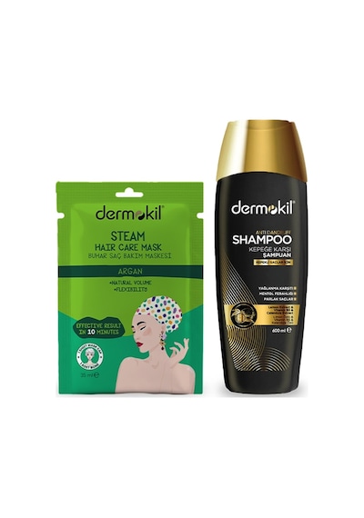 Dermokil Kepek Karşıtı Şampuan 600 ML + Argan Buhar Saç Bakım Maskesi 35 ML