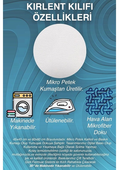 Kırlent At Desenli Yeşil Çok Renkli Dijital Baskılı Kırlent Kılıfı, 60 X 60 Diğer