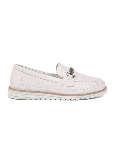 Voyager Beyaz Hakiki Deri Anatomik Rahat Tabanlı Toka Detaylı Kadın Casual Ayakkabı Loafer Z273 Z Voyager Beyaz Hakiki Deri Anatomik Rahat Tabanlı Toka Detaylı Kadın Casual Ayakkabı Loafer Z273 Z