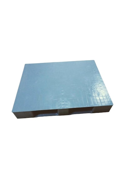 Plastik Palet Düz Desenli Yük Taşıma Paleti Gri 100X120X15 Cm