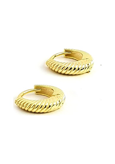 Altın Işçiliğinde Gümüş Burgu Halka Küpe 1 Cm Çap N11.10947