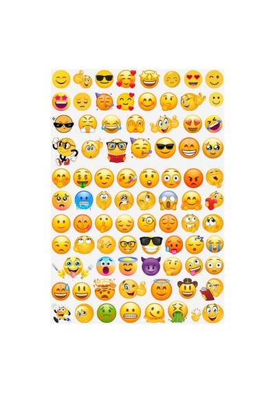 83 Adet Emoji Sticker Seti - Etiket Seti Scrapbook Bullet Journal Sarı