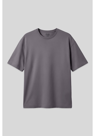 Air Jones Tommy Life Koyu Gri Pamuklu Kalın Yumuşak Dokulu Oversize Fit Basic Erkek T-shirt - 88377 Koyu Gri
