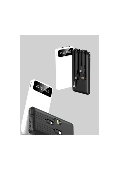 20.000mah Pd Powerbank Led Işık Lcd Ekran Dahili Kablo Çoklu Giriş Yeni Nesil Altın