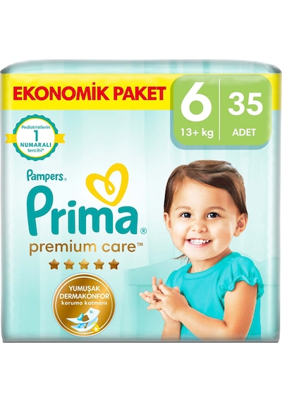 Prima Bebek Bezi Premium Care 6 Numara 35'li 13+ Kg Ekonomik Paket 6 Numara