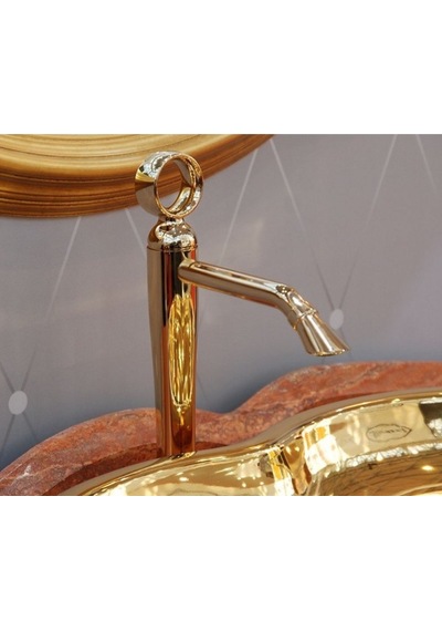 İtalyan Webert Opera Yüksek Lavabo Bataryası - Altın - Sifon Kumandalı